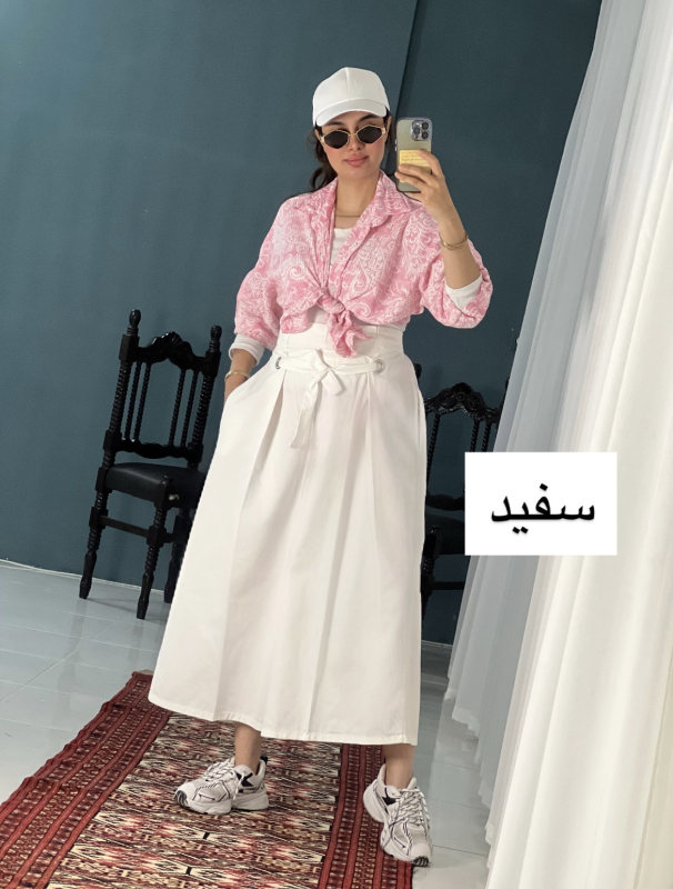 دامن شلواری کتان گرم بالا