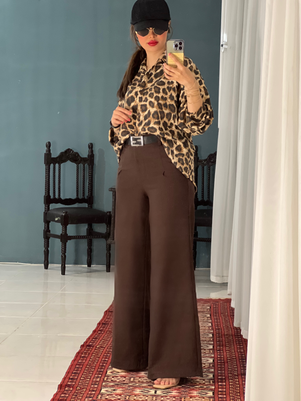 شلوار فول بگ کتان پنبه