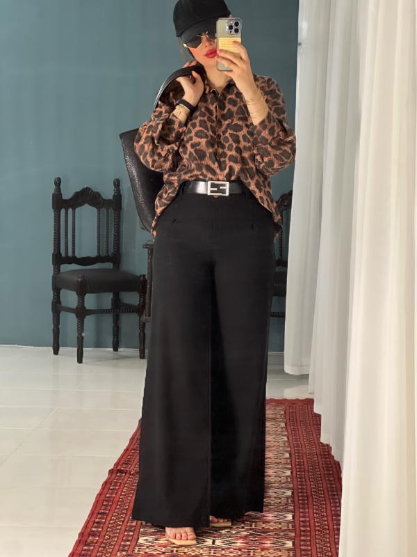 شلوار فول بگ کتان پنبه