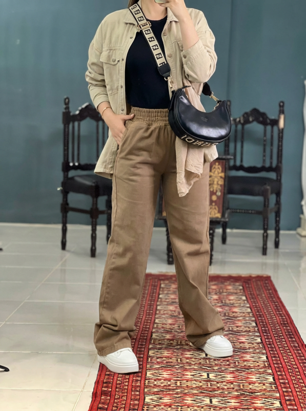 شلوار بگ کتان پنبه